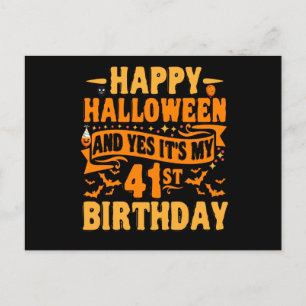 Carte Postale heureux halloween et oui c'est mon cadeau de 41e a