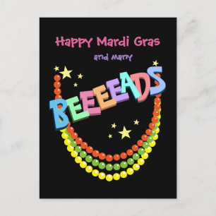 Carte Postale Heureux Mardi Gras et beaucoup de Beeeads