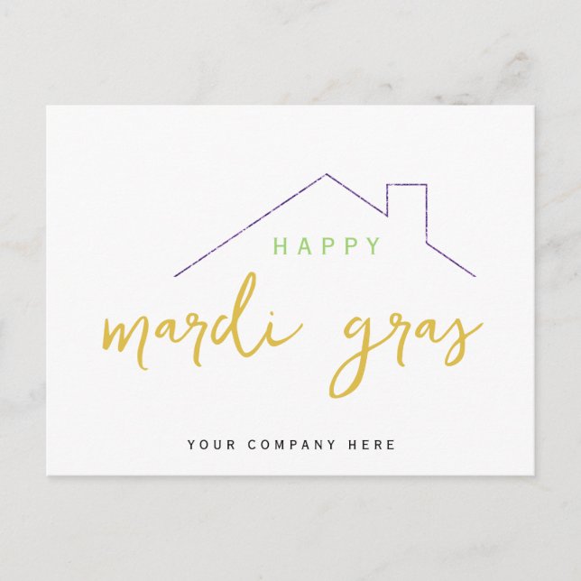 Carte Postale Heureux Mardi Gras Realty House (Devant)