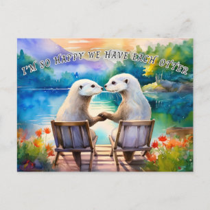 Carte Postale Heureux que nous ayons chacun une loutre