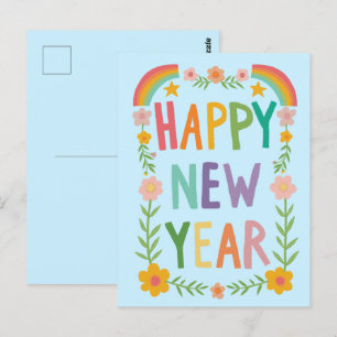 Carte Postale HEUREUX Whimsical HEUREUX manuel de la nouvelle an