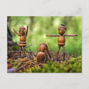 Carte Postale Heurtage matinal au camping