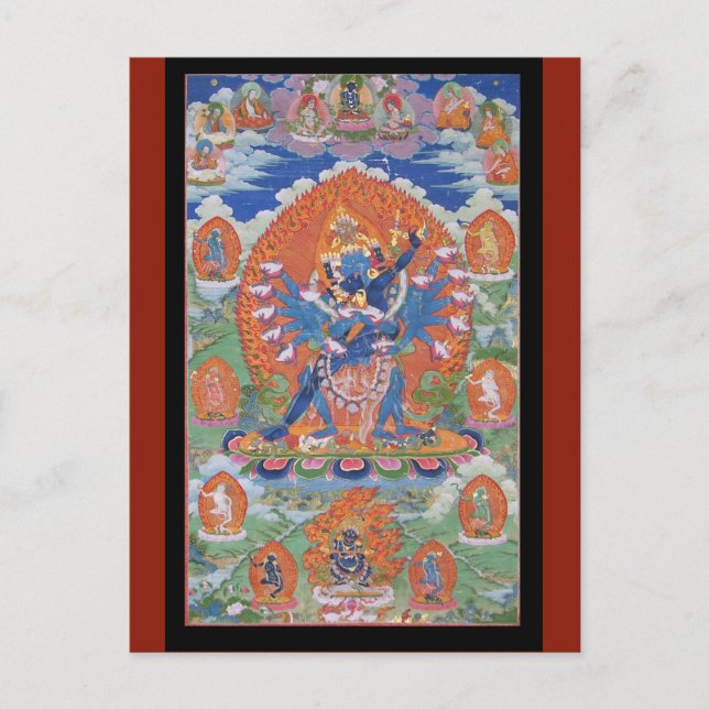 Carte Postale Hevajra Tibétain bouddhiste Deity Art (Devant)