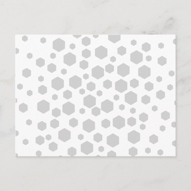 Carte Postale Hexagons gris. (Devant)