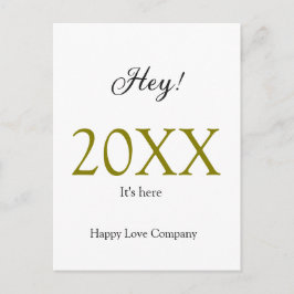 Carte Postale Hey it's new year add year gold black simple. Mini