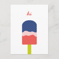 Hi Popsicle en Coral Bleu amusant Script personnal
