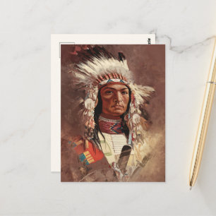 Carte Postale Hiawatha Amérindien Chef vide