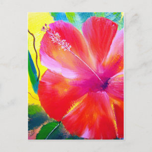 Carte Postale Hibiscus Flower Art