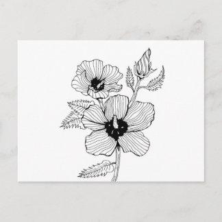 Carte Postale Hibiscus Rose de Sharon Flower