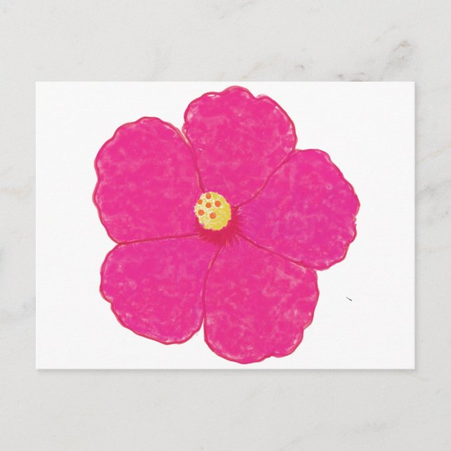 Carte Postale Hibiscus rose Fleur tropicale (Devant)