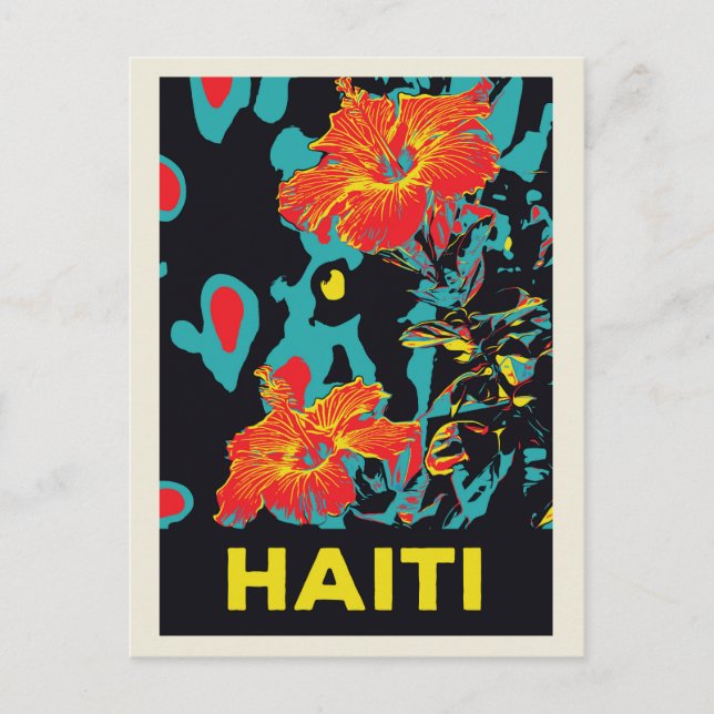 Carte Postale Hibiscus typique des caraïbes d'Haïti (Devant)