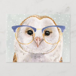 Carte Postale Hibou à quatre yeux   Chouette sage