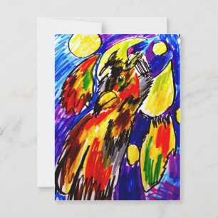 Carte Postale Hibou automne frais