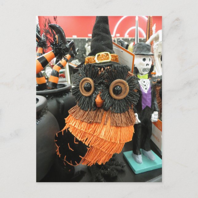 Carte Postale Hibou d'Halloween (Devant)