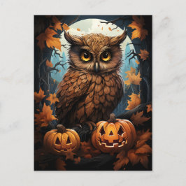 Carte Postale Hibou d'Halloween