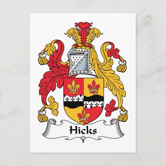 Carte Postale Hicks Family Crest (Devant)