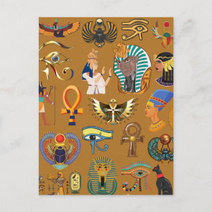 Carte Postale Hiéroglyphe égyptien antique - Motif Hiéroglyphiqu