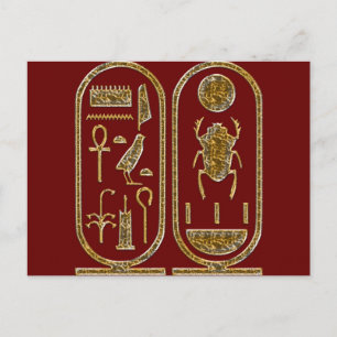 Carte Postale Hiéroglyphes du roi Tut