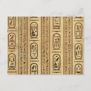 Carte Postale Hiéroglyphes égyptiens Texture Vintage