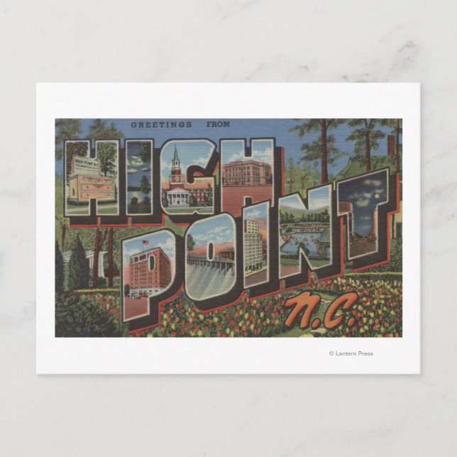 Carte Postale High Point, Caroline du Nord - Scènes de grandes l (Devant)