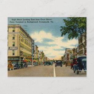Carte Postale High St, Portsmouth, VA Vintage