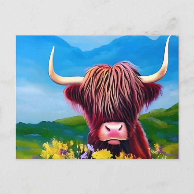 Carte Postale Highland Cow (Devant)