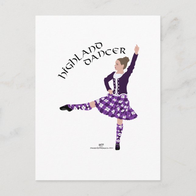 Carte Postale Highland Dancer Purple (Devant)