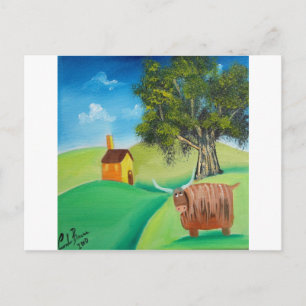 CARTE POSTALE HIGHLAND VW FOLK ART