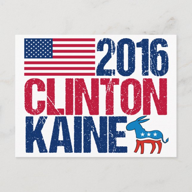 Carte Postale Hillary Clinton Tim Kaine 2016 (Devant)