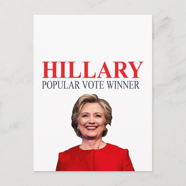 Carte Postale Hillary, gagnante du vote populaire ! (Devant)