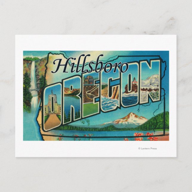 Carte Postale Hillsboro, Oregon - Scènes de grandes lettres (Devant)