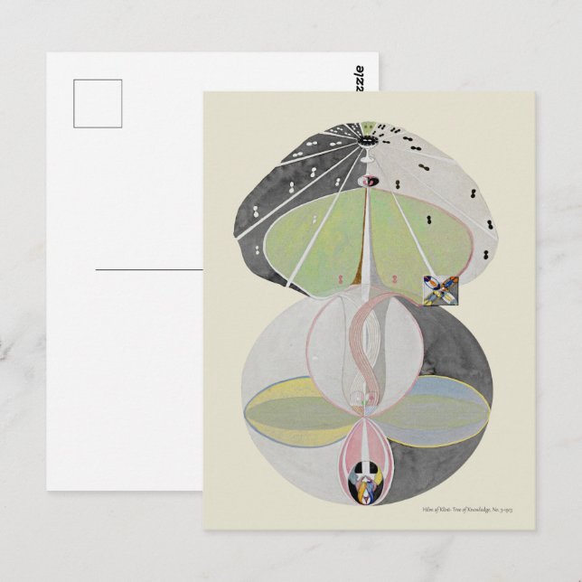 Carte Postale Hilma af Klint - Arbre du savoir, No 5 (Devant / Derrière)