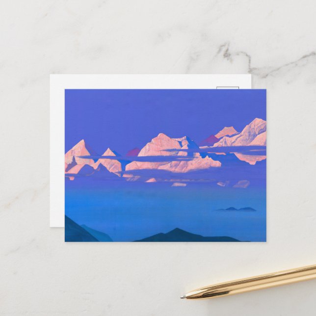 Carte Postale Himalaya par Nicholas Roerich (Devant/Arrière en situation)