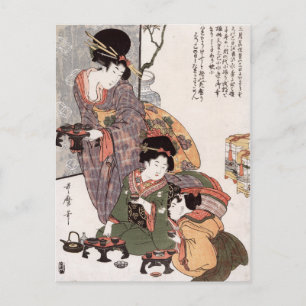 Carte Postale Hinamatsuri (Fête des Filles) Kitagawa Utamaro