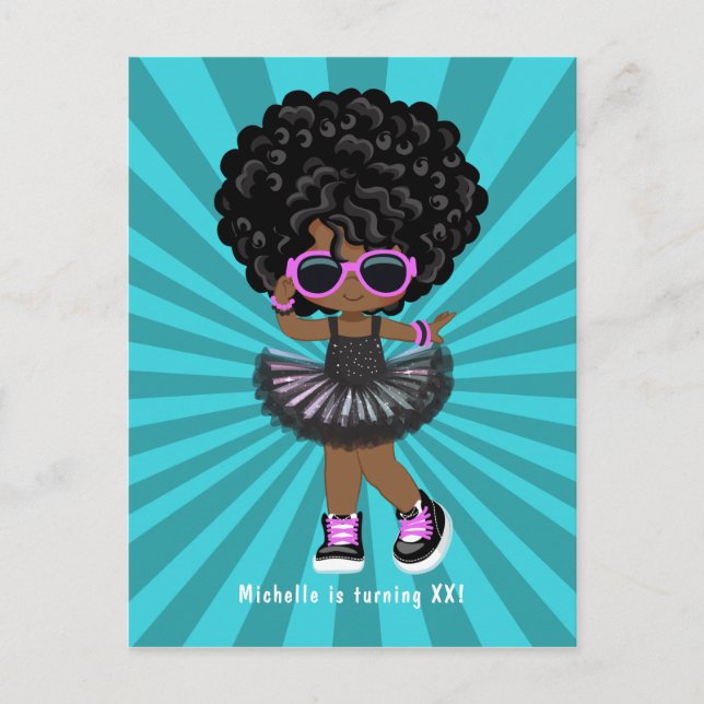 Carte Postale Hip hop cool Rap Tutu Fête d'anniversaire (Devant)