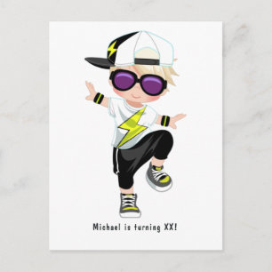 Carte Postale Hip hop Rap Boy Break Dancer Anniversaire