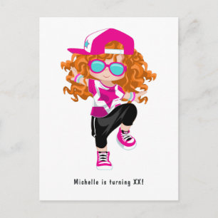 Carte Postale Hip hop Rap Girl Break Dancer Anniversaire