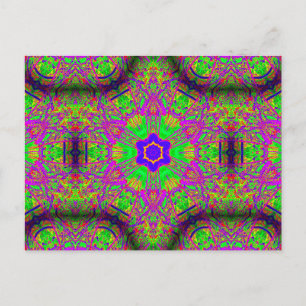 Carte Postale hippie étoile super à six points