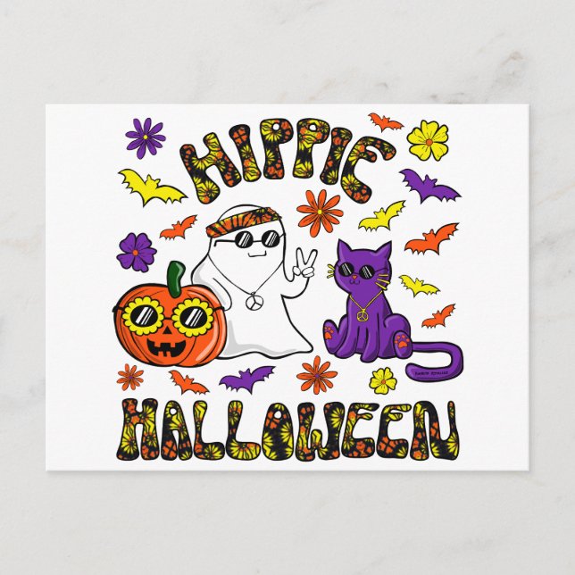 Carte postale Hippie Halloween (Devant)