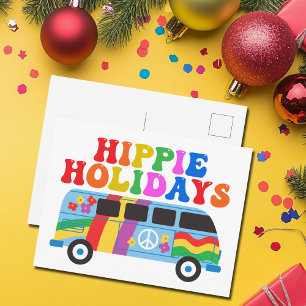 Carte Postale Hippie Holidays Cute Retro les années 70 Van Holid