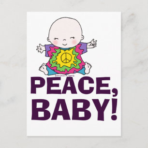 Carte Postale Hippie mignonne / Hippy Tie Dye Peace Baby