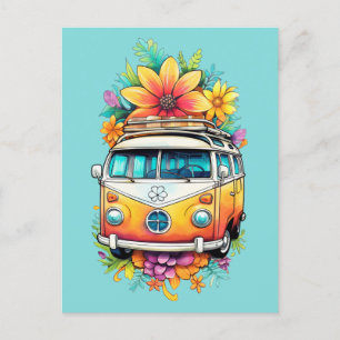 Carte Postale Hippie Van