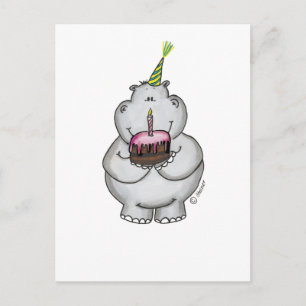 Carte Postale Hippo Anniversaire - Joyeux Anniversaire
