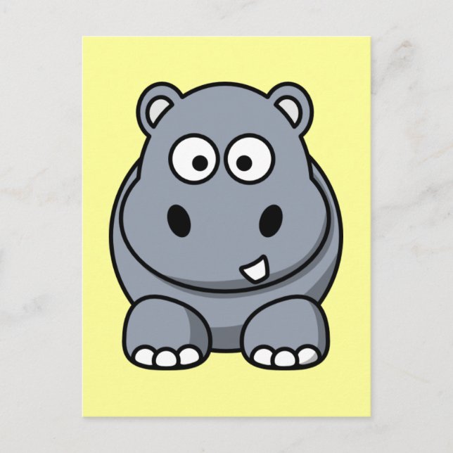 Carte Postale Hippo Cartoon mignon (Devant)