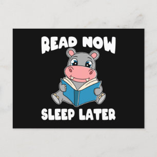 Carte Postale Hippo Read Now Sleep