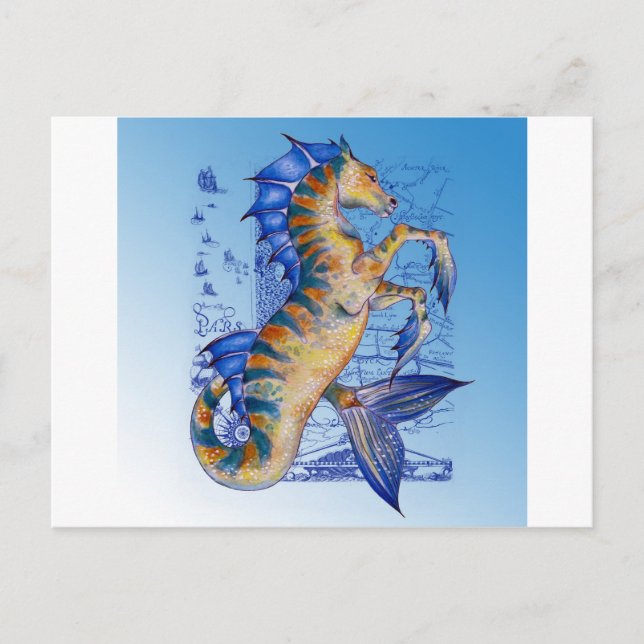 Carte Postale hippocampe (Devant)