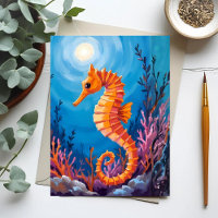 Hippocampe | Animal Marin Récif de Corail Aquarell