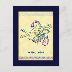 Carte postale Hippocampus Sea Horse Art Vintage