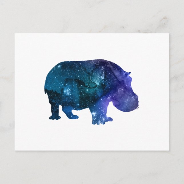 Carte Postale Hippopotame Silhouette (Devant)
