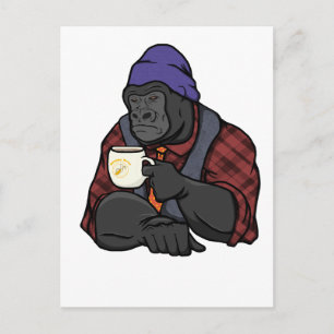 Carte Postale Hipster Gorilla